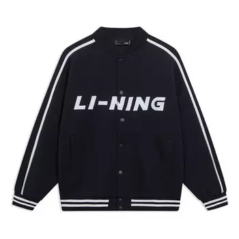 Куртка бейсбольная куртка с полосатым рисунком Li-Ning, черный