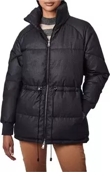 Куртка Bernardo Fashions Herringbone Heavy Puffer Jacket with Cinched Waist, черный