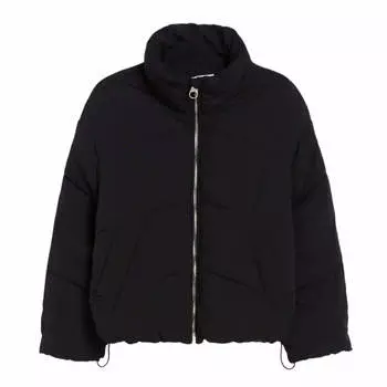Куртка Bershka Oversized Puffer, черный