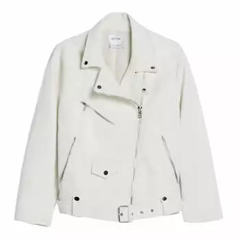 Куртка Bershka Vinyl Puffer, белый