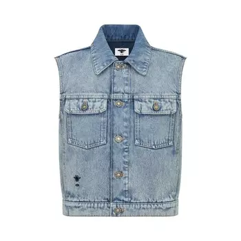 Куртка без рукавов Dior синего цвета