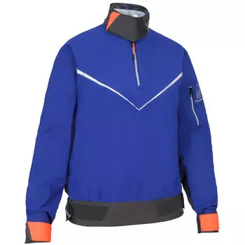 Куртка без шнуровки дождевик швертбот женский непромокаемый 100 синий/красный TRIBORD, морской синий/черный синий/неоново-красный