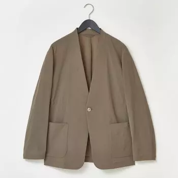 Куртка без воротника гиперстрейч Мужская PLST, бежевый