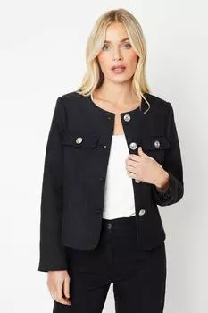 Куртка без воротника Petite с карманами Wallis, черный