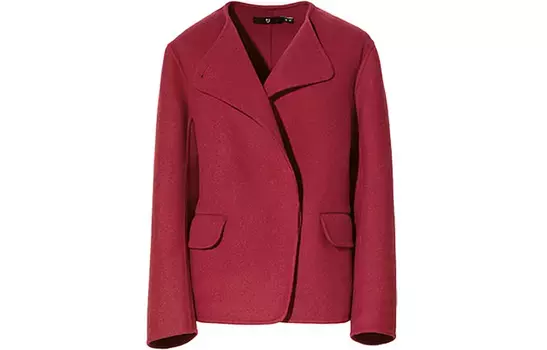 Двубортная куртка без воротника Uniqlo +J, 17 красный