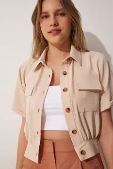 Куртка - Бежевый - Классический крой Happiness stanbul, бежевый