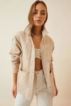 Куртка - Бежевый - Oversize Happiness stanbul, бежевый