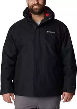 Куртка Big & Tall Bugaboo II Fleece Interchange Jacket Columbia, цвет Black/Mountain Red Check/Mountain Red Pops