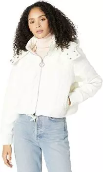 Куртка Blank NYC White Faux Leather Cropped Bomber Jacket, цвет Pure