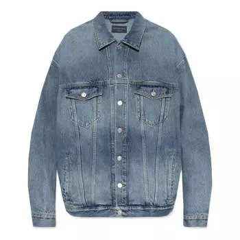 Куртка bleached-effect button-up denim jacket 'blue' Balenciaga, синий