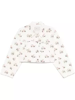Куртка Blumarine с цветочным принтом, белый
