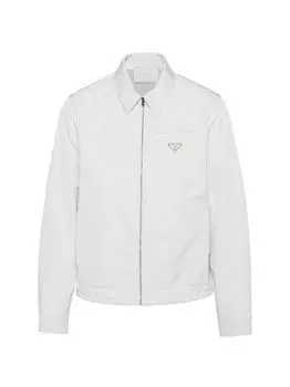 Куртка-блузон из повторного нейлона Prada, белый