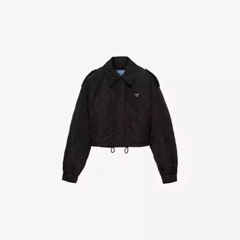 Куртка-блузон Prada с логотипом, черный