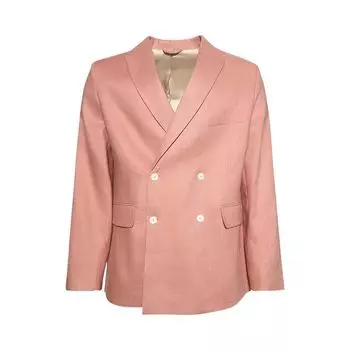 Куртка Bode Lightweight Linen Double-Breasted Suit Jacket 'Pink', розовый