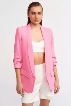 Куртка-бойфренд со сборками на рукавах-Розовый Dilvin