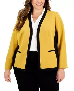 Куртка больших размеров с открытым передом в рамке из эластичного крепа Kasper