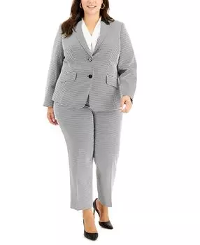 Куртка больших размеров с воротником-стойкой и пуговицами спереди Kasper, черно-белый