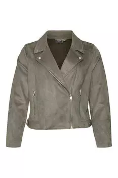 Куртка большого размера с эффектом замши Vero Moda Curve, серый