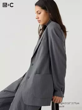 Куртка большого размера Uniqlo, серый