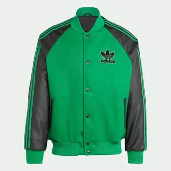 Куртка-бомбер Adidas Originals SST, зеленый/черный