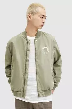Куртка бомбер AllSaints, зеленый