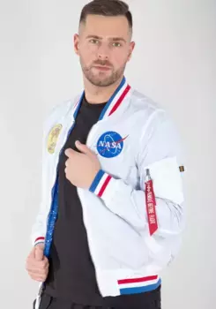 Куртка-бомбер Alpha Industries " Alpha Industries Мужчины - Куртки-бомберы MA-1 NASA Voyager Rev.", белый