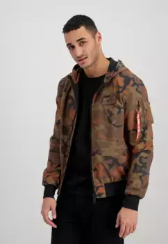 Куртка-бомбер Alpha Industries " Alpha Industries Мужчины - Куртки-бомберы MA-1 LW Hooded Camo", цвет Orangecamo