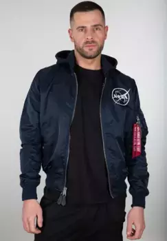Куртка-бомбер Alpha Industries " Alpha Industries Мужчины - Куртки-бомберы MA-1 LW HD NASA Glow Rev.", синий
