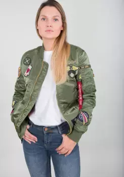 Куртка-бомбер Alpha Industries " Alpha Industries Women - Куртки-бомберы MA-1 Custom Wmn", зеленый