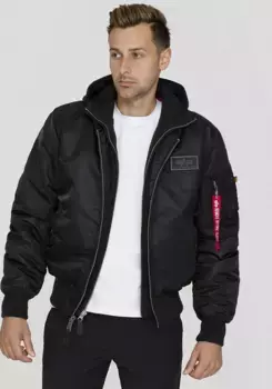 Куртка-бомбер Alpha Industries "MA-1 D-TEC", с капюшоном, цвет 515 Black