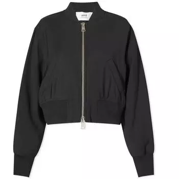 Куртка бомбер Ami Paris Zipped Bomber, черный