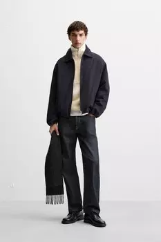 Куртка-бомбер balloon fit ZARA, синий