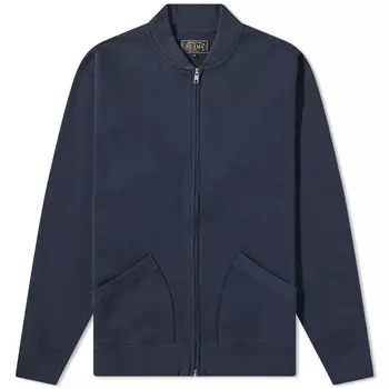 Куртка-бомбер Beams Plus Zip Sweat, темно-синий