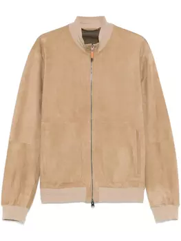 Куртка-бомбер Canali из замши, нейтральный