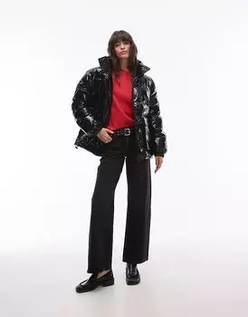 Куртка-бомбер черного цвета Topshop