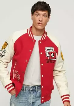 Куртка-бомбер College Varsity Patched Superdry, цвет varsity red