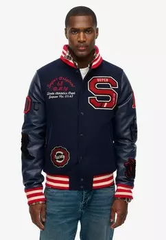 Куртка-бомбер COLLEGE VARSITY PATCHED Superdry, синий