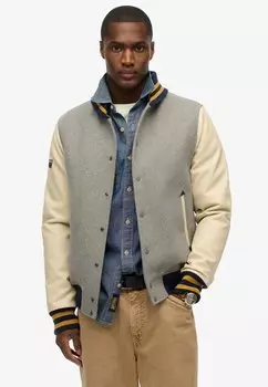 Куртка-бомбер COLLEGE VARSITY Superdry, темно-серый