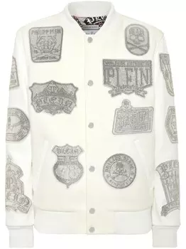 Куртка-бомбер Crystal College Philipp Plein, белый