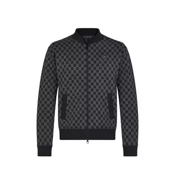 Куртка-бомбер Damier Jacquard на молнии Louis Vuitton, серый