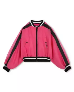 Куртка-бомбер для девочки на молнии Karl Lagerfeld Kids, розовый