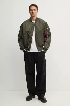 Куртка-бомбер двусторонняя Ma-1 Reversible Alpha Industries, зеленый