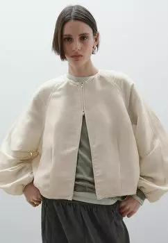Куртка-бомбер FRAYED Massimo Dutti, бежевый