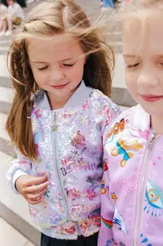 Куртка-бомбер GOOD VIBES с пайетками Lola + The Boys, цвет multi