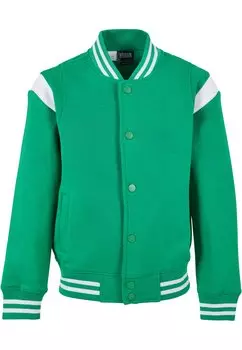 Куртка-бомбер Inset College Urban Classics, цвет bodegagreen white