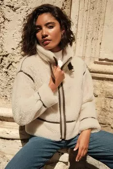 Куртка бомбер из борг ткани с наконечниками Friends Like These, бежевый