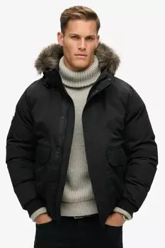 Куртка бомбер из искусственного меха Everest Superdry, черный