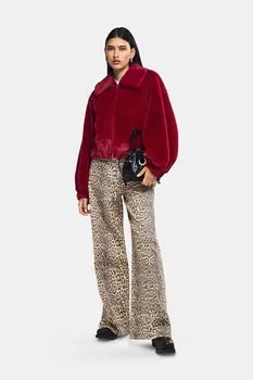 Куртка бомбер из искусственного меха Тедди Pieces, красный