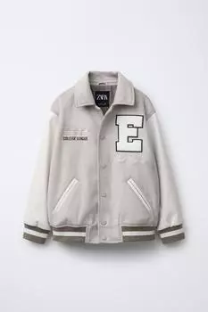 Куртка-бомбер из искусственной замши ZARA, песочный