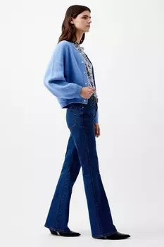 Куртка бомбер из мелиссовой вязки French Connection, синий